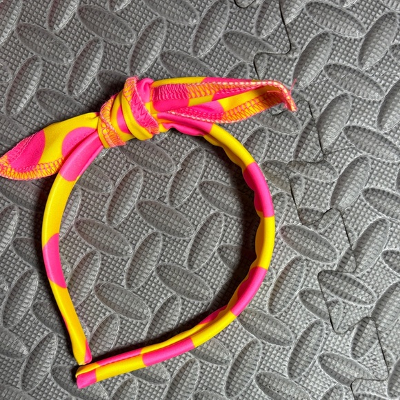 Weissman Bright Pink and Yellow Dance Costume and Headband Size Small - Picture 11 of 11